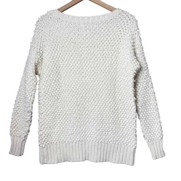 American Eagle Outfitters Ivory White Popcorn Knit Sweater Wool Alpaca Blend M - Picture 2 of 13